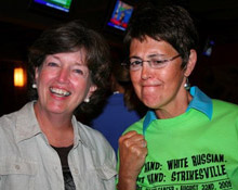 Lisa Maxwell (right), always a proud supporter of TDHC, shown here fighting cancer at an event in Philadelphia