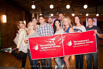 A team supporting LLS at our bowling event